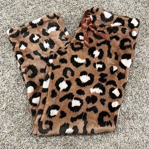Fuzzy Cheetah Print Pajama Bottoms